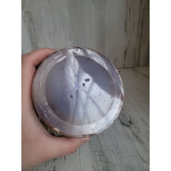 Pier 1 Imports Purple pillar candle lavender bead decor - Picture 3 of 5